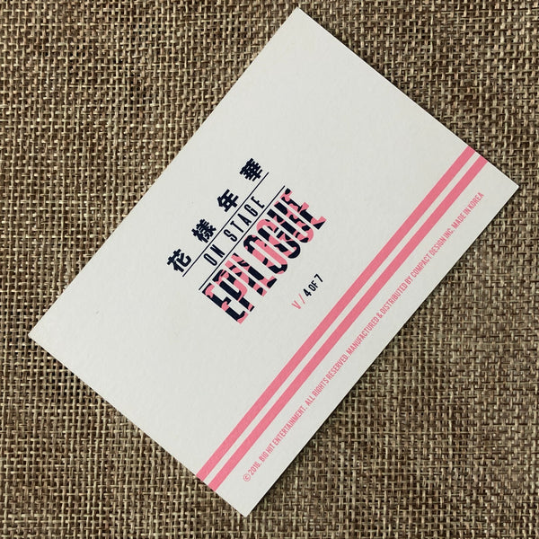 BTS V 4/7 [HYYH On Stage Epilogue Concert] Official Mini Photocard / New / Gift