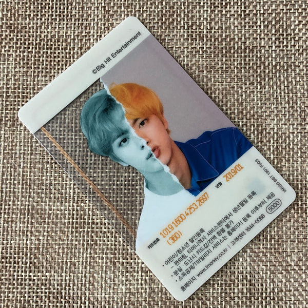 BTS JIN [ 2019 CU T-Money Transparent ] Official Photocard / New, Rare / Gift