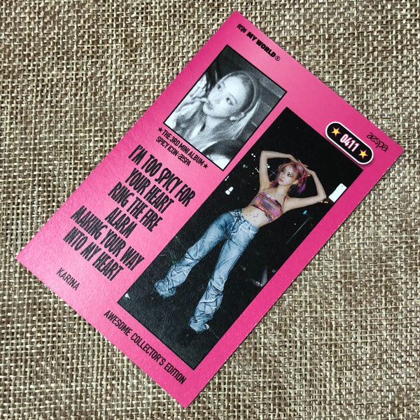 AESPA KARINA [MY WORLD] Official Trading Photocard, Zine Spicy Ver. / New / Gift