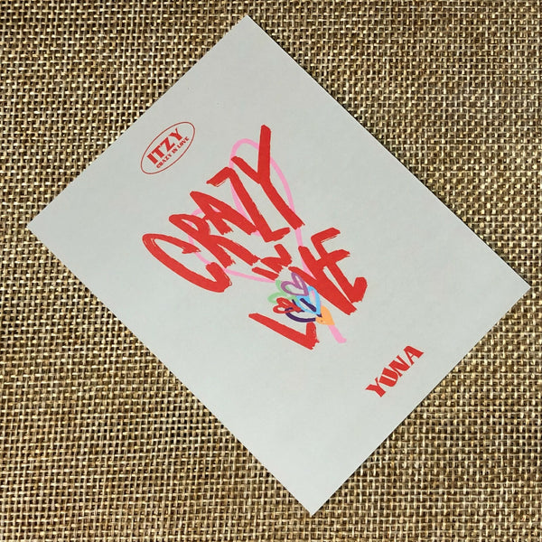 ITZY YUNA #1 [CRAZY IN LOVE] Official Polaroid Photocard, 1st Album / New / Gift