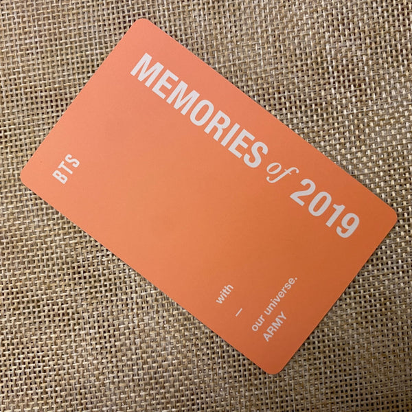 BTS JUNGKOOK [ Memories of 2019 ] Official DVD Photocard / New, Rare / Gift