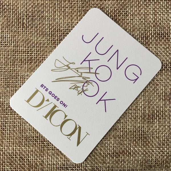 BTS JUNGKOOK #5 [DICON BTS goes on Deluxe Ver.] Official Photocard / New / Gift