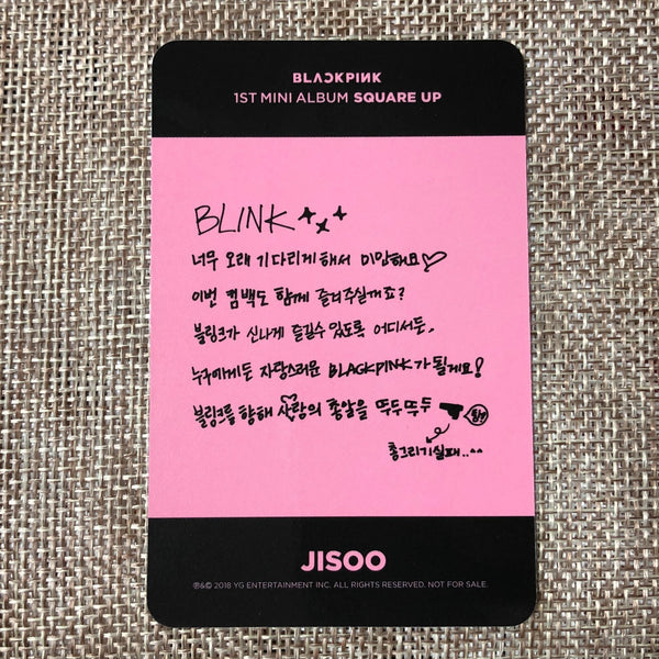 BLACKPINK JISOO #3 [ SQUARE UP ] Official Photocard, 1st Mini Album / New / Gift