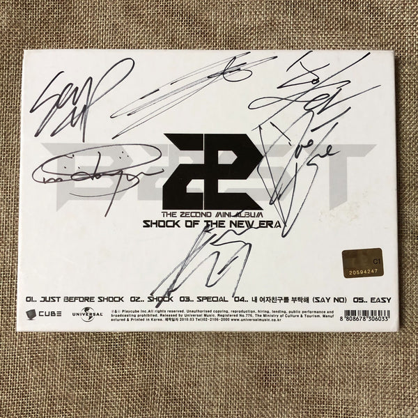 BEAST HAND SIGNED [Shock of the New Era] 2nd Mini Album Autographed, NO PC / New