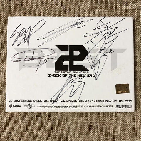 BEAST HAND SIGNED [Shock of the New Era] 2nd Mini Album Autographed, NO PC / New