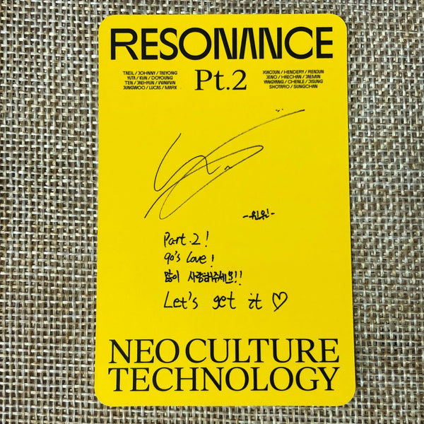 NCT 2020 WINWIN [ RESONANCE Pt.2 Departure ] Official Photocard / New / Gift