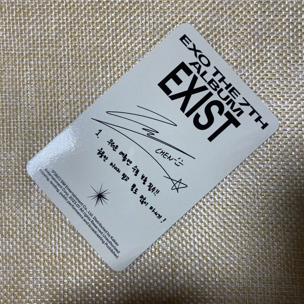 EXO CHEN [ EXIST ] Official Photocard, Photobook Ver 7th Album / New / Gift