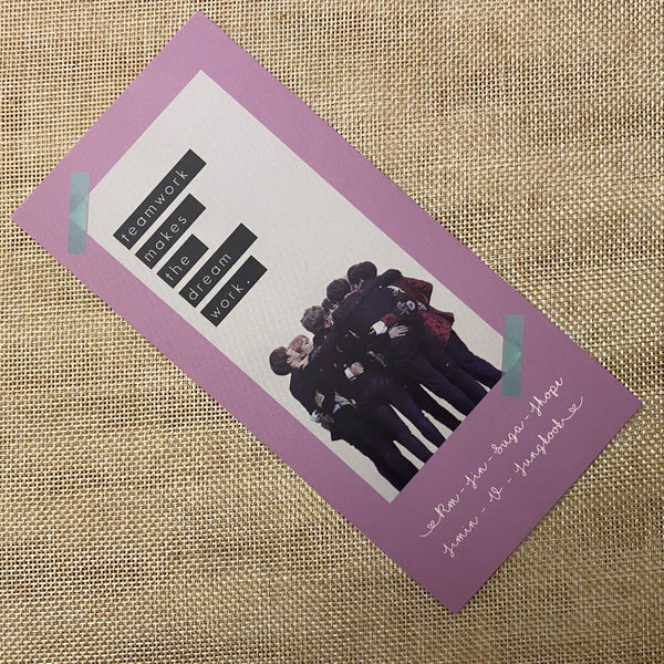 BTS GROUP [Team Work Makes Dream Work Exhibition] Photocard Bookmark / Gift
