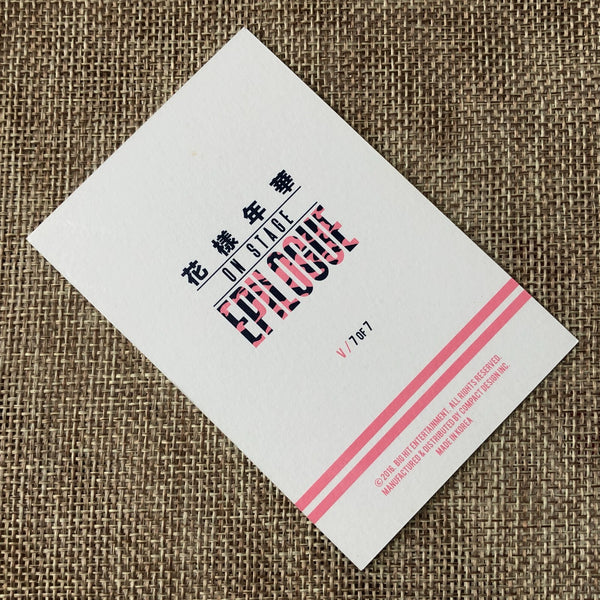 BTS V 7/7 [HYYH On Stage Epilogue Concert] Official Mini Photocard / New / Gift