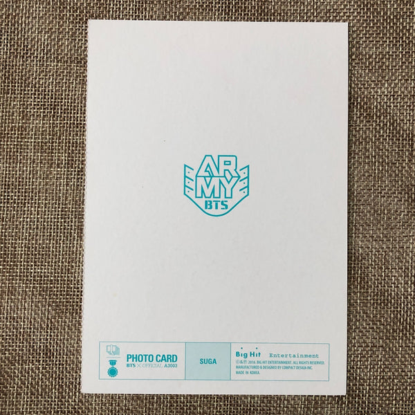 BTS SUGA [ 3rd ARMY Membership Kit ARMY ZIP ] Official Postcard / New / Gift
