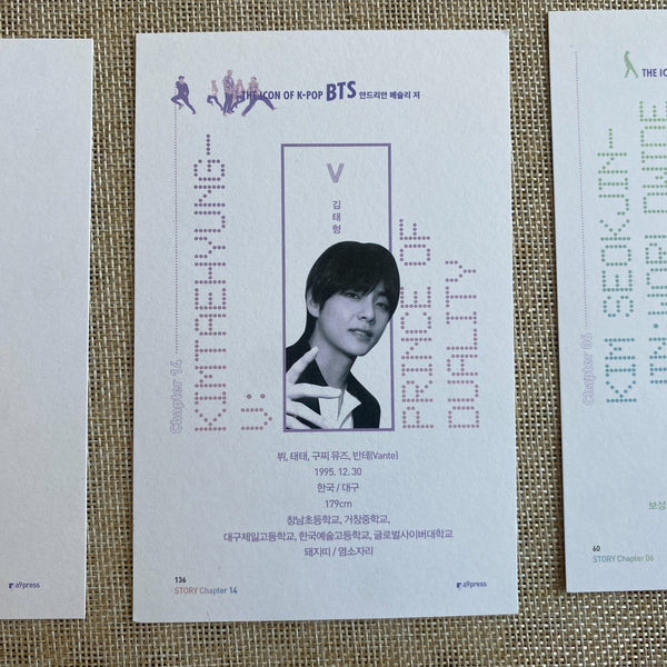 BTS [ICON OF K-POP Book] Special Postcard Set (8ea) Photocard / New, Rare / Gift