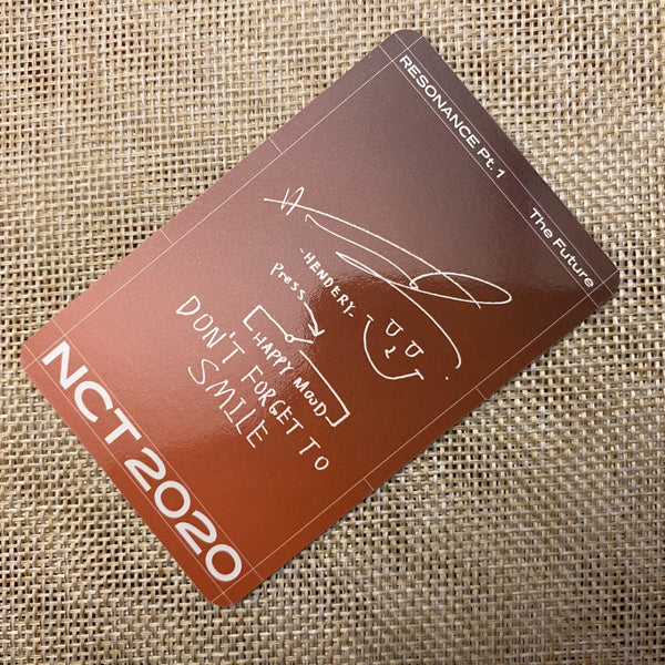 NCT 2020 HENDERY [RESONANCE Future Kihno] Official Photocard / New, Rare / Gift