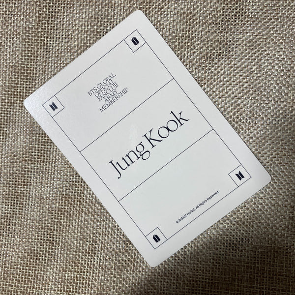 BTS JUNGKOOK [GLOBAL FANCLUB 9th ARMY MEMBERSHIP KIT] Official Photocard / Gift