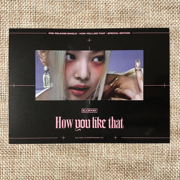 BLACKPINK JENNIE [How You Like That] Official Postcard, Special Ed. / New / Gift