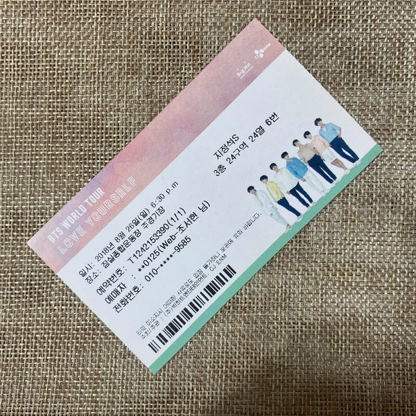 BTS 2018 [Love Yourself Seoul World] Official Concert Ticket / New, Rare / Gift
