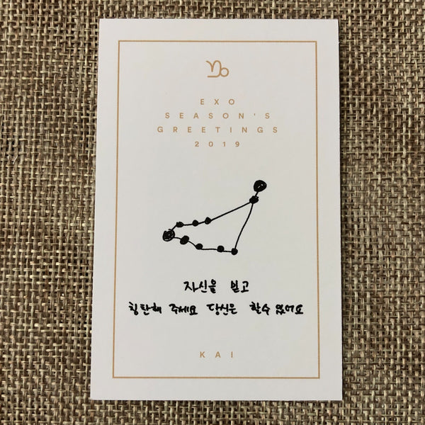 EXO KAI [ 2019 Season's Greetings ] Official Limited Photocard / New / Gift