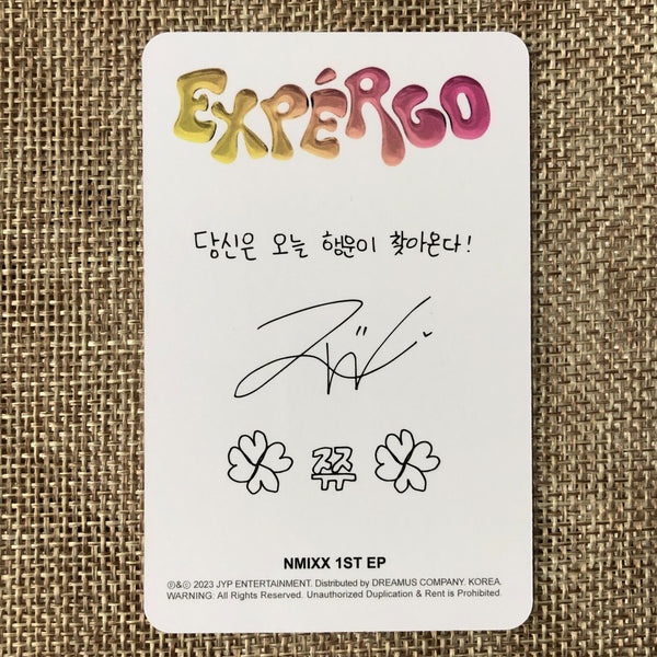 NMIXX JIWOO [ EXPERGO ] Official Photocard, 1st EP B Ver / New / Gift