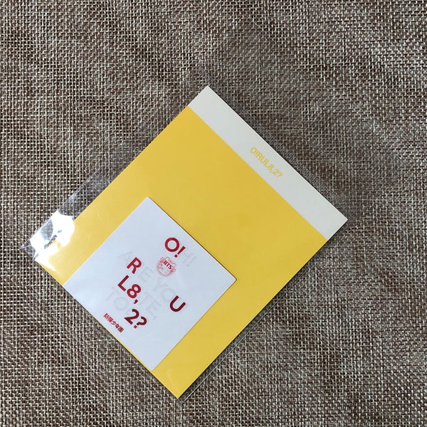 BTS [Oh, always] Official O!RUL8,2? Album Cover Sticker, 2018 Exhibition / Gift