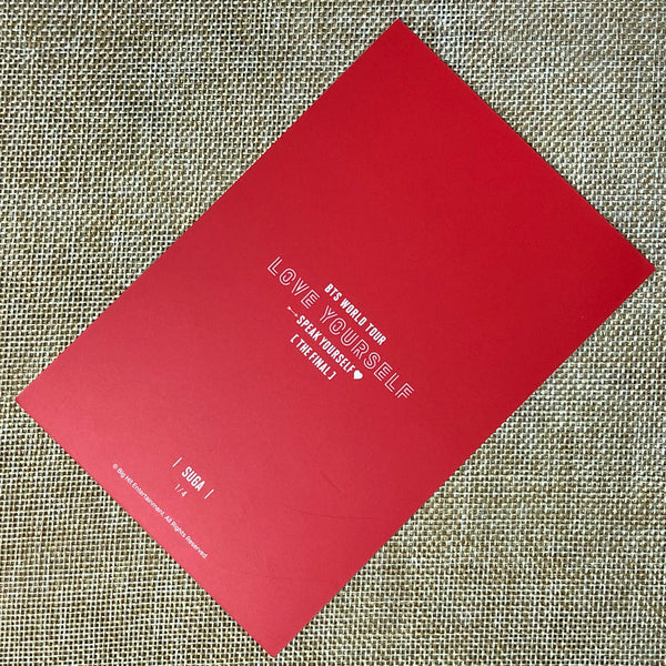 BTS SUGA 1/4 [Speak Yourself The Final] Official Postcard Photocard / New / Gift