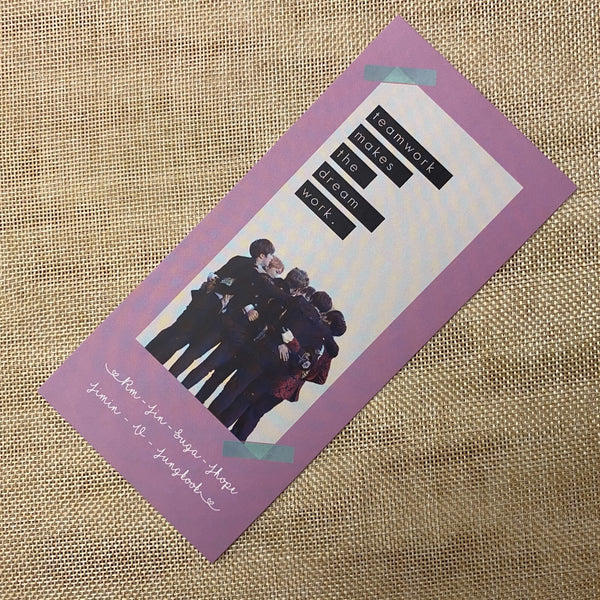 BTS GROUP [Team Work Makes Dream Work Exhibition] Photocard Bookmark / Gift