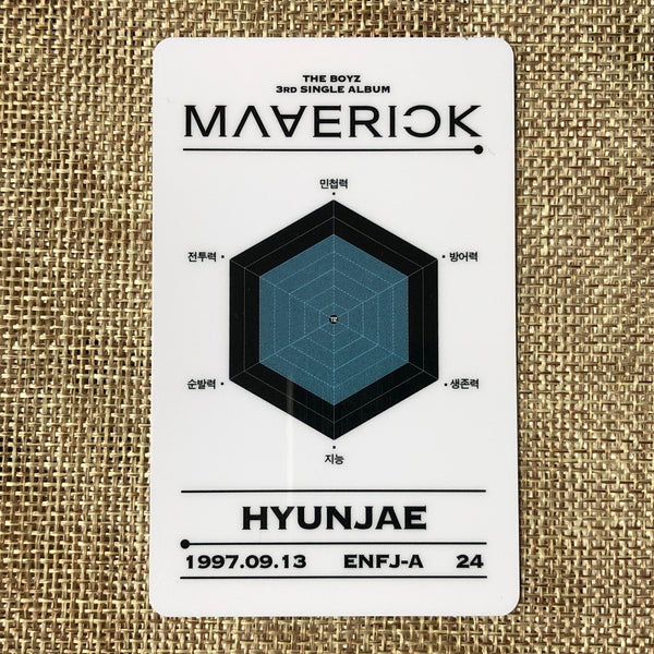 THE BOYZ HYUNJAE [ MAVERICK ] Official ID Photocard / New / Gift