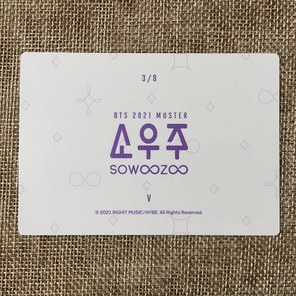 BTS V 3/8 [ 2021 Muster SOWOOZOO ] Official Mini Photocard / New / Gift
