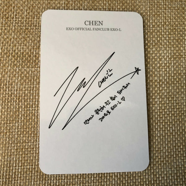EXO CHEN SIGNATURE [ Ace 2020 Fanclub ] Official Photocard / New, Rare / Gift
