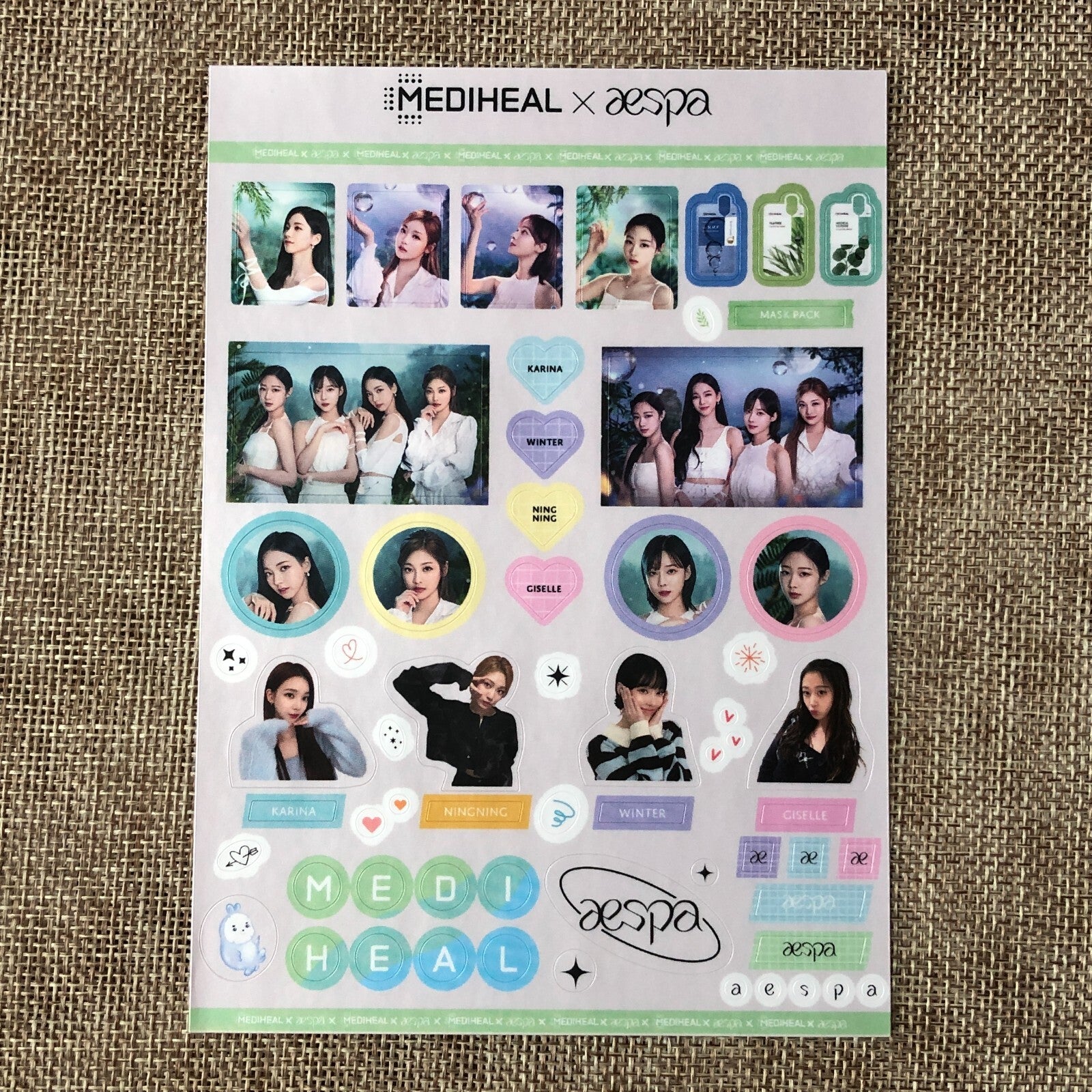 AESPA GROUP [ MEDIHEAL ] Official Sticker, SM TOWN / New / Gift