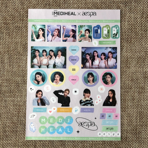 AESPA GROUP [ MEDIHEAL ] Official Sticker, SM TOWN / New / Gift