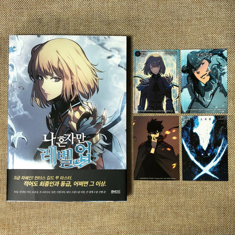Solo Leveling Vol.5 + First Edition 4 PC Korean Webtoon Comics Manga Book / New