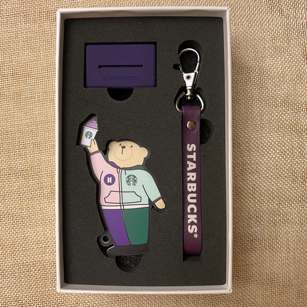 BTS [x Starbucks] Official Card Stand, Key Holder Set, Bearista / New, Rare /+G