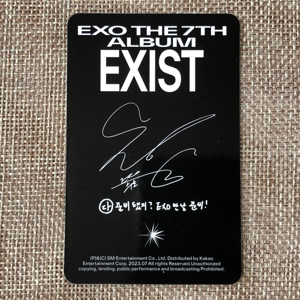 EXO SUHO [ EXIST ] Official Photocard, 7th Album Digipack / New / Gift