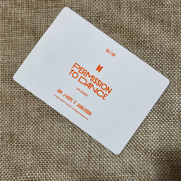 BTS GROUP 4/4 [PTD PERMISSION TO DANCE ON STAGE] Official Mini Photocard / Gift