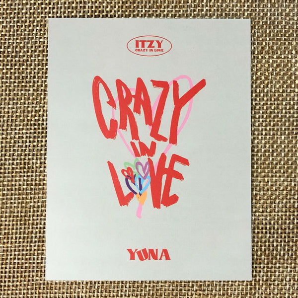 ITZY YUNA #1 [CRAZY IN LOVE] Official Polaroid Photocard, 1st Album / New / Gift