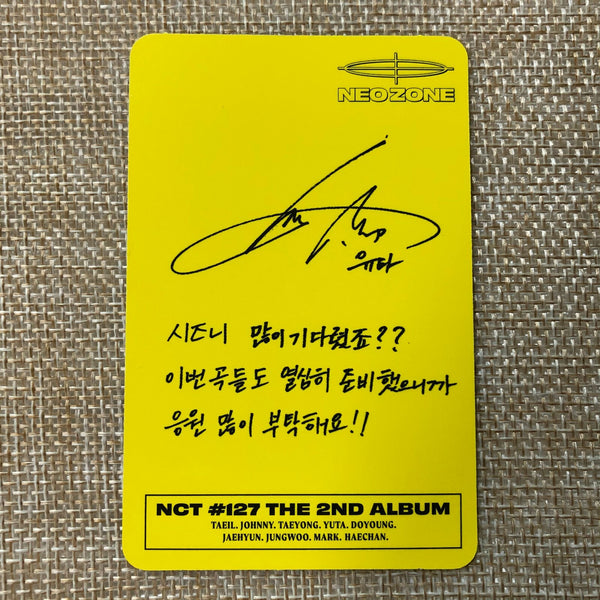 NCT 127 YUTA N Ver. [NEO ZONE] Official Photocard, 2nd Album / New, Rare / Gift