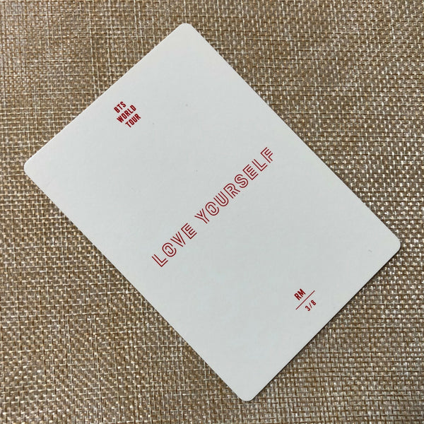 BTS RM 3/8 [ Love Yourself World Tour ] Official Mini Photocard / New / Gift