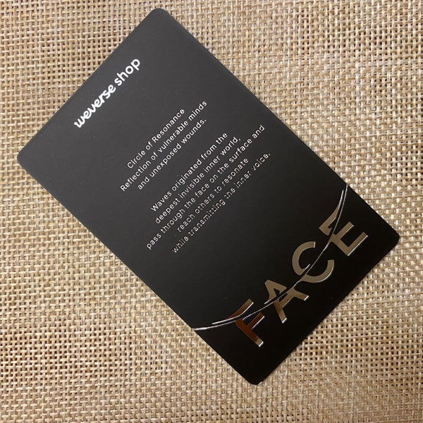 BTS JIMIN [FACE] Official Photocard, POB Weverse Shop Early Bird / New, Rare /+G