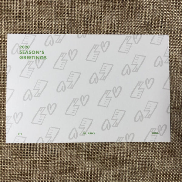 BTS SUGA [ 2020 Season's Greetings ] Official Limited Postcard Set / New / Gift