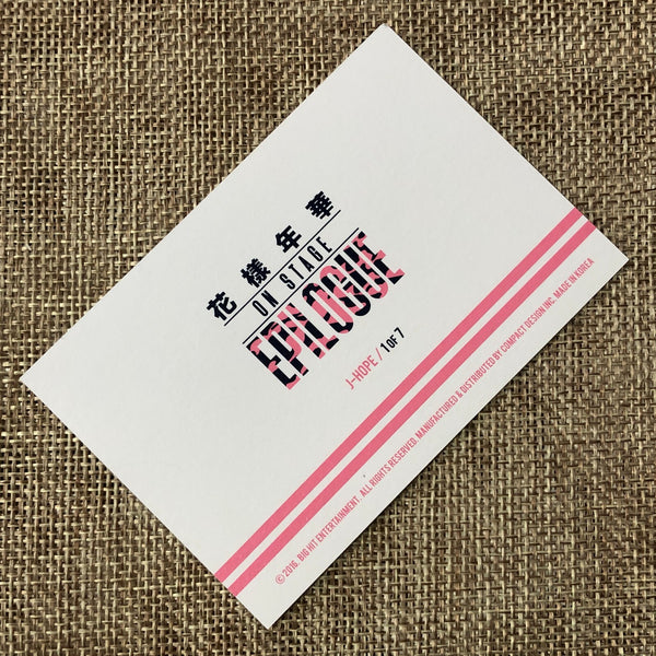 BTS J-HOPE 1/7 [HYYH On Stage Epilogue Concert] Official Mini Photocard / Gift