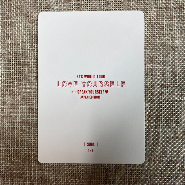 BTS SUGA 1/8 [Speak Yourself World Tour Japan] Official Mini Photocard / Gift
