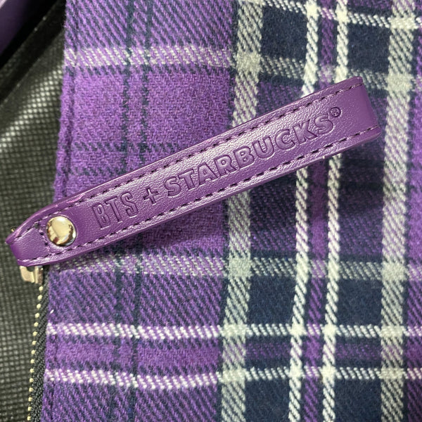 BTS x Starbucks 2020 / Tartan Check Pouch, Size Large / Official / New, Rare /+G