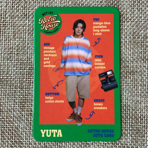 NCT 127 YUTA [ RETRO HOUSE MD ] Official OOTD Card Photocard / New / Gift