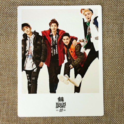 EXO GROUP #3 [ KOLON Sport ] Official Polaroid Photocard, EXO K M / New / Gift