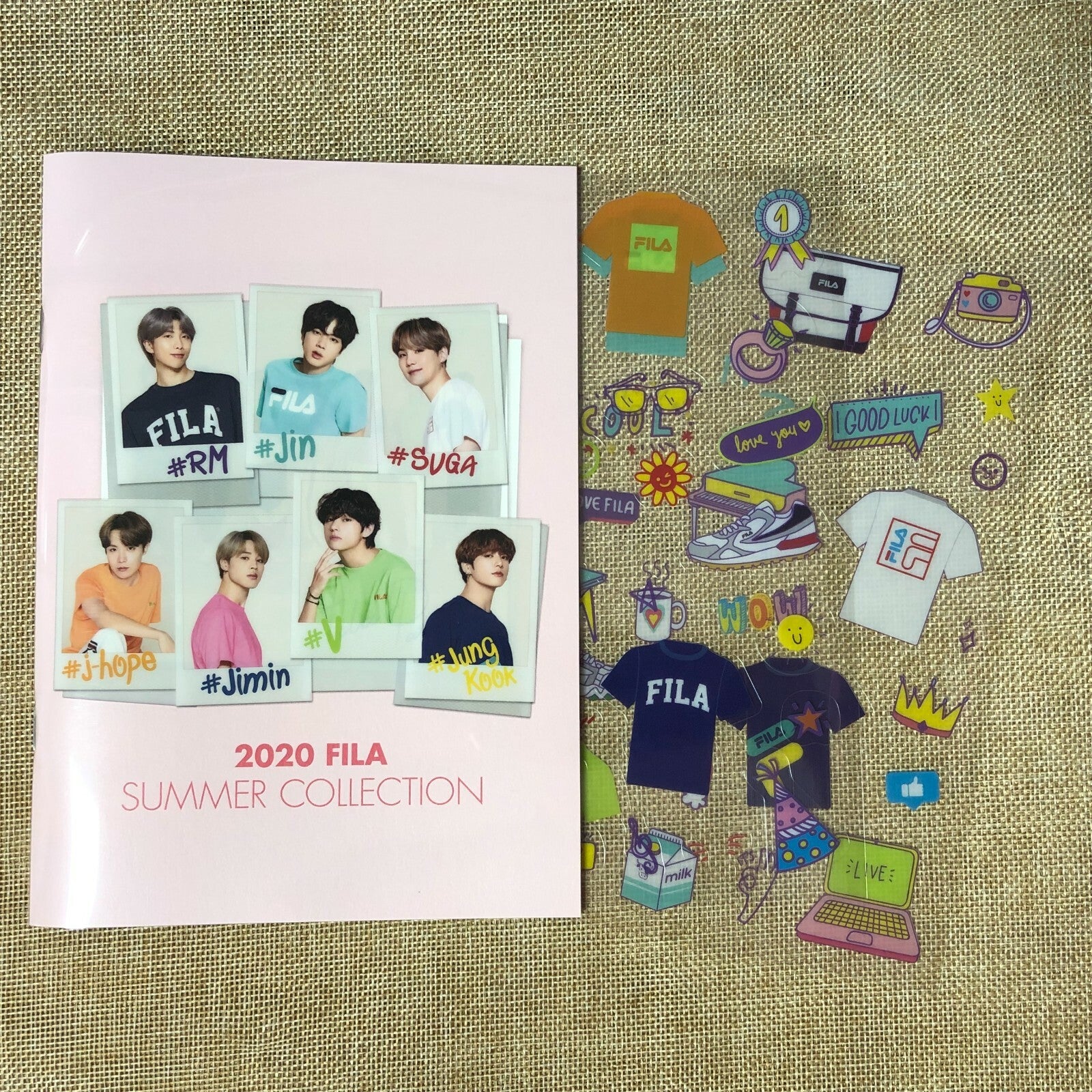 BTS GROUP [FILA 2020 Summer Collection] Official Photobook + Sicker / New / Gift