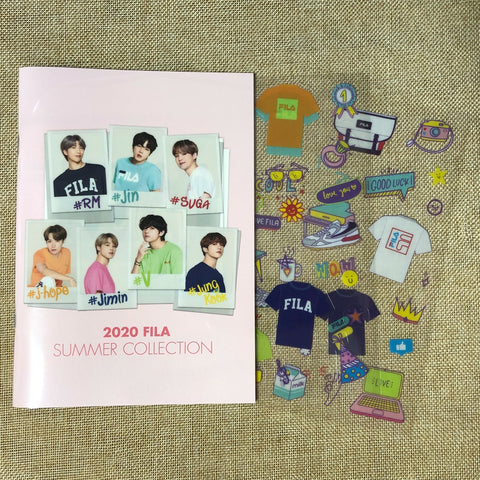 BTS GROUP [FILA 2020 Summer Collection] Official Photobook + Sicker / New / Gift