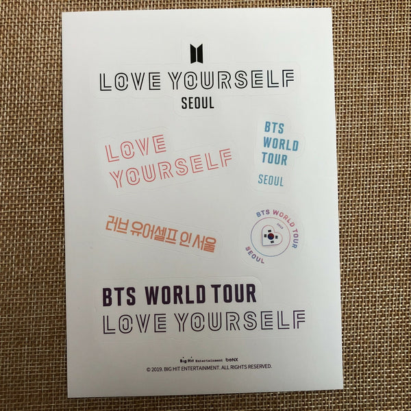 BTS [Love Yourself World Tour Seoul DVD] Official 4 Sticker Set, Pre-O / Gift