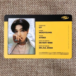 ATEEZ WOOYOUNG [THE WORLD EP.1 : MOVEMENT] Official ID Photocard, Diary Ver. /+G