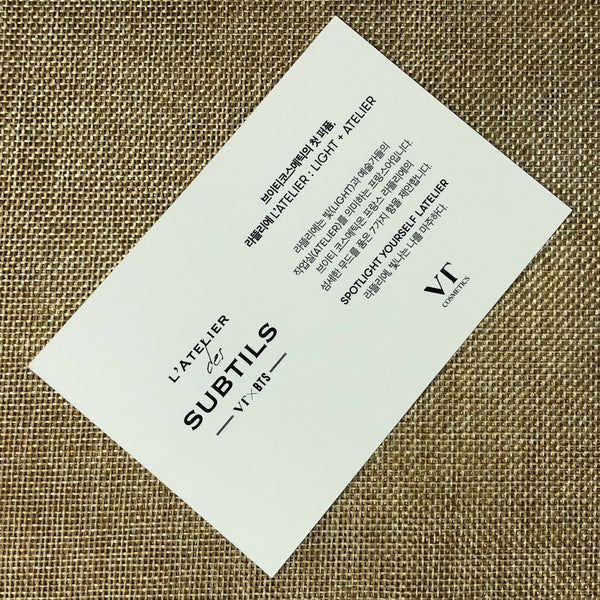BTS GROUP [ VT Cosmetics L'atelier Des Subtils ] Official Postcard / New / Gift