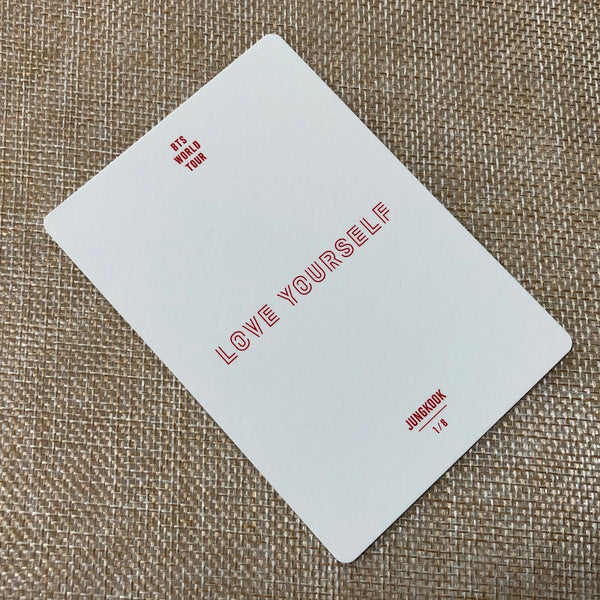 BTS JUNGKOOK 1/8 [Love Yourself World Tour] Official Mini Photocard / New / Gift