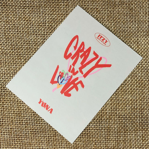 ITZY YUNA #1 [CRAZY IN LOVE] Official Polaroid Photocard, 1st Album / New / Gift